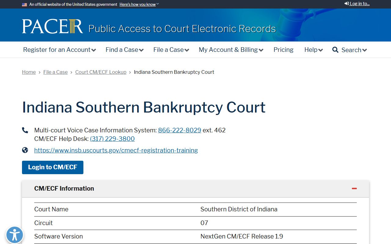 Putnam County court dockets PACER bankruptcy lookup