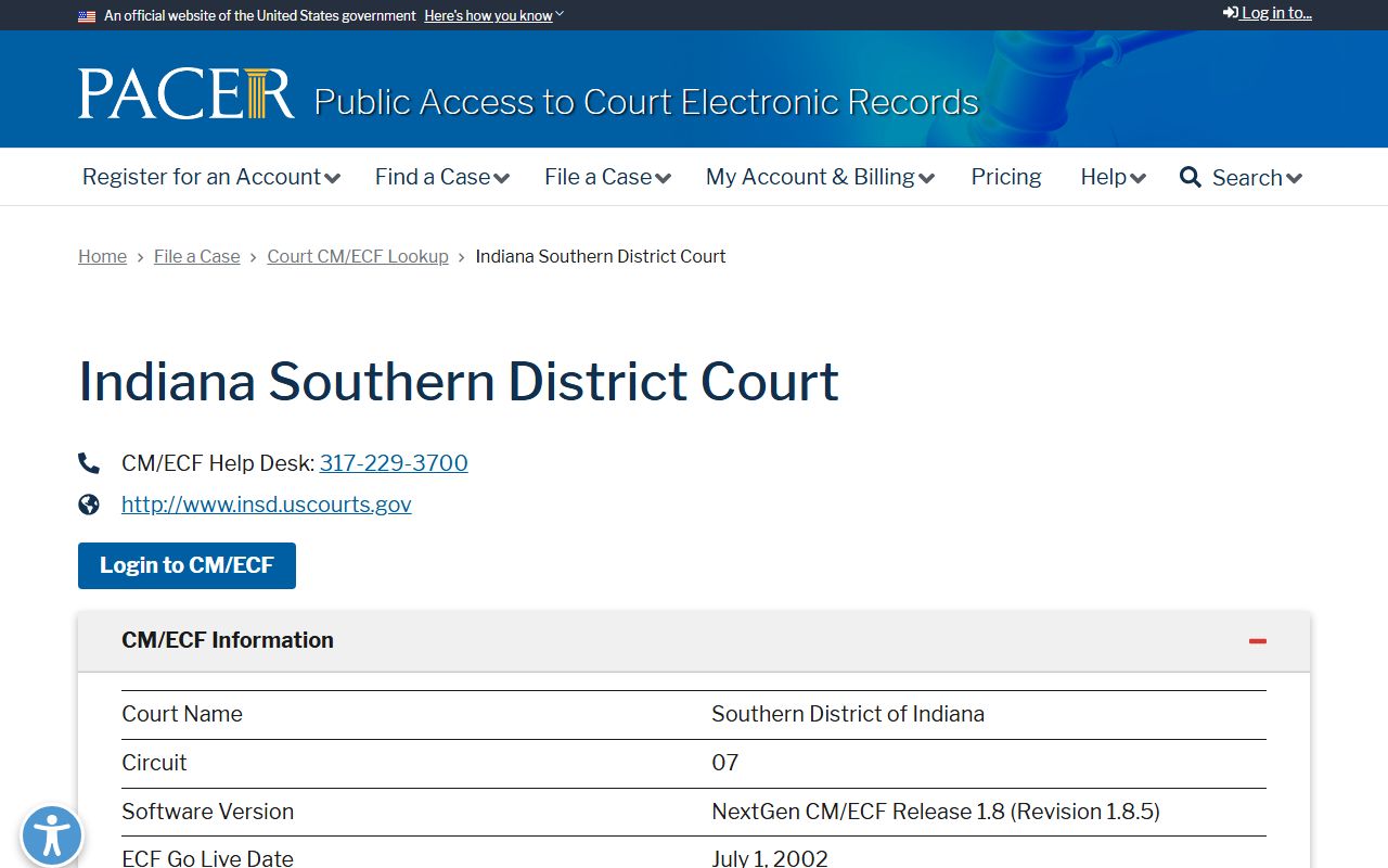 Putnam County court dockets PACER Southern District lookup