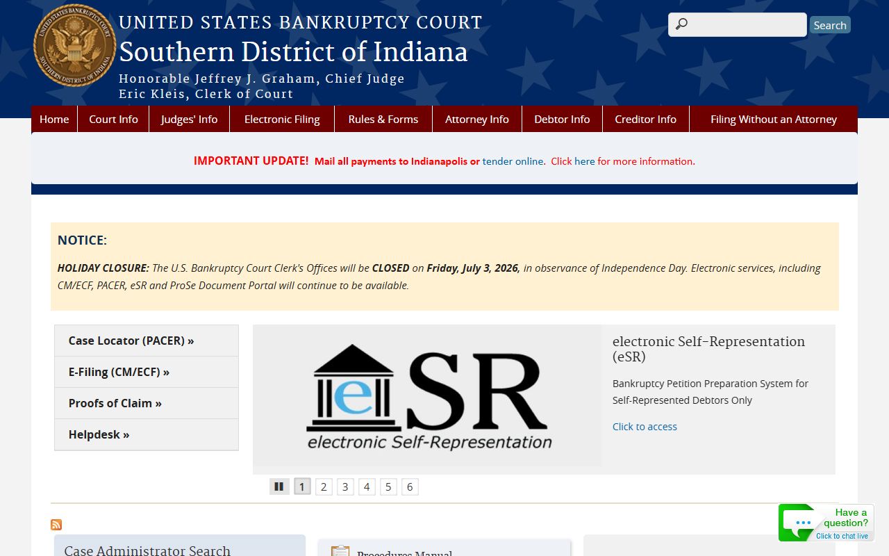 Putnam County court dockets Southern District bankruptcy court