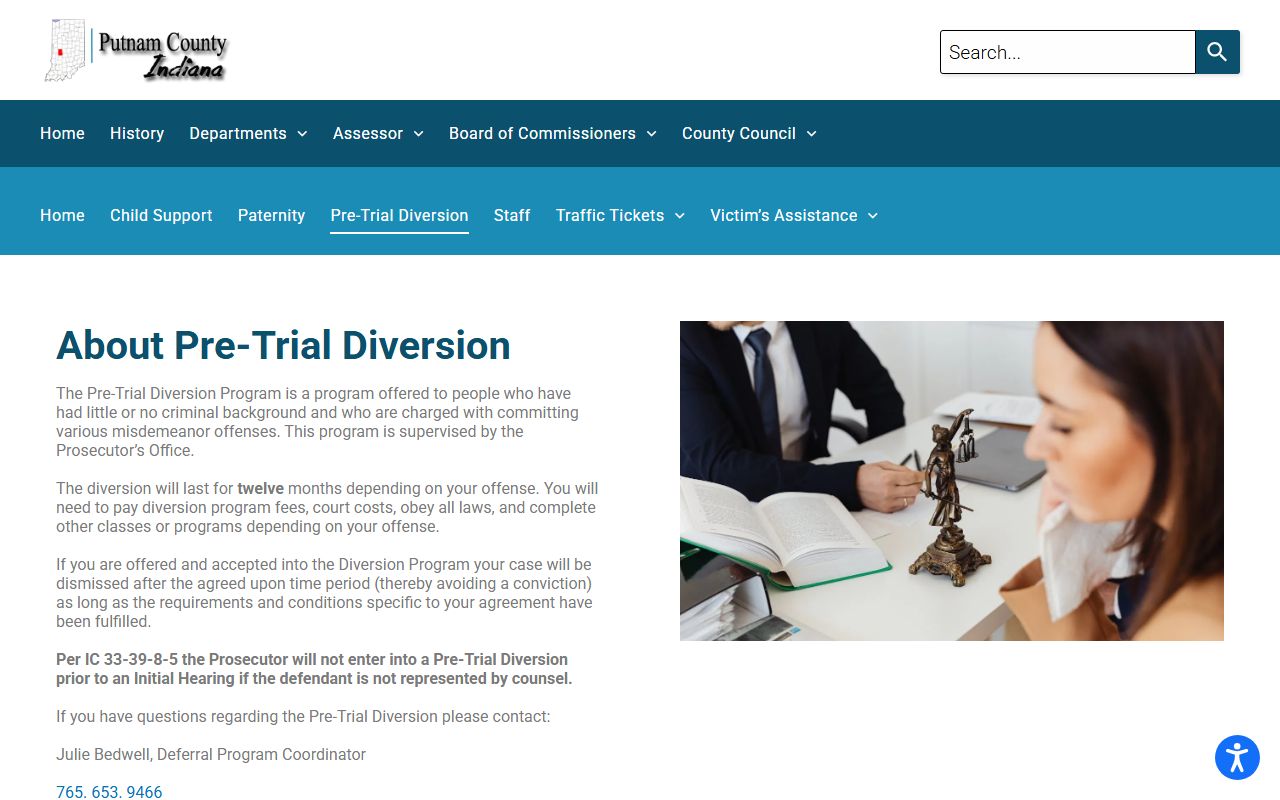 Putnam County criminal court records prosecutor pretrial diversion