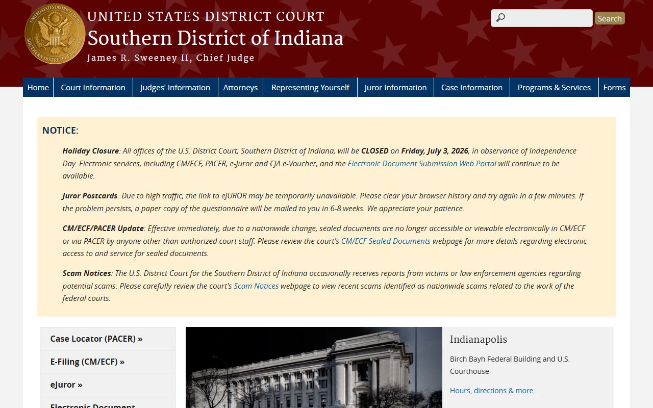 Putnam County Circuit Court records Southern District federal court contrast