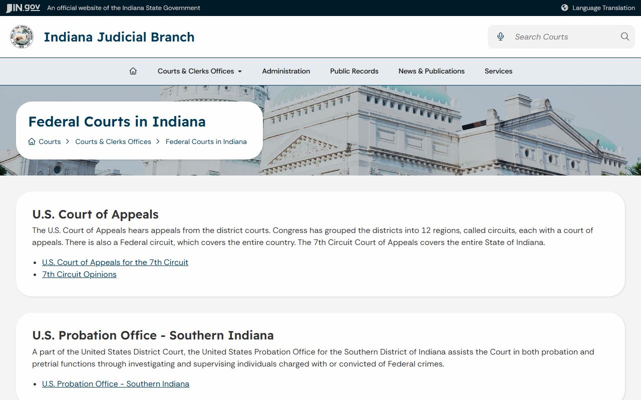 Putnam County Circuit Court records Indiana federal courts directory