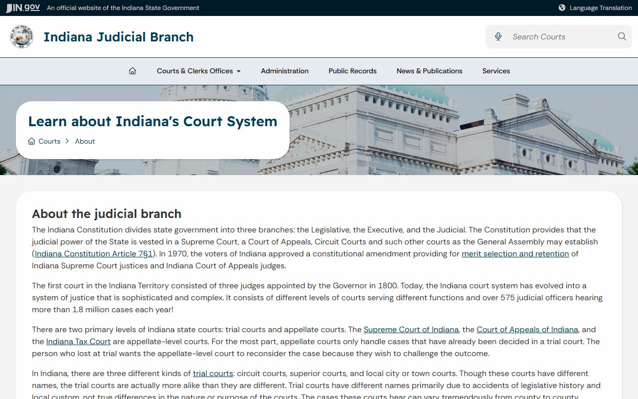 Putnam County court records Indiana court system overview