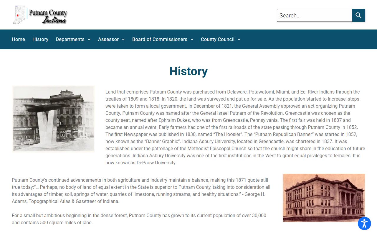 Putnam County court records county history source