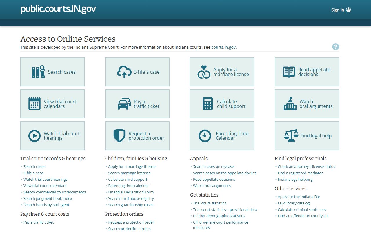 Putnam County marriage and divorce records Indiana public courts portal