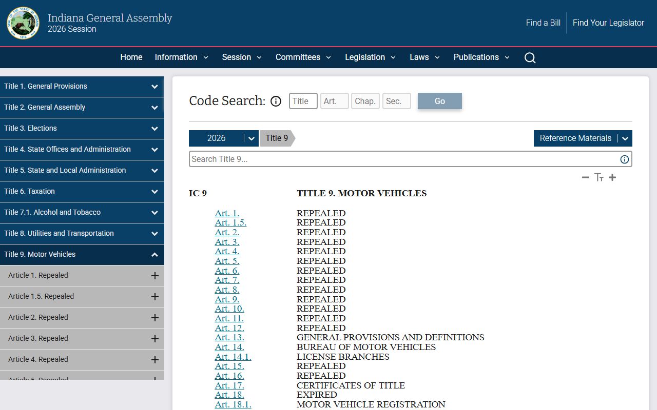 Putnam County traffic court records Indiana motor vehicle law